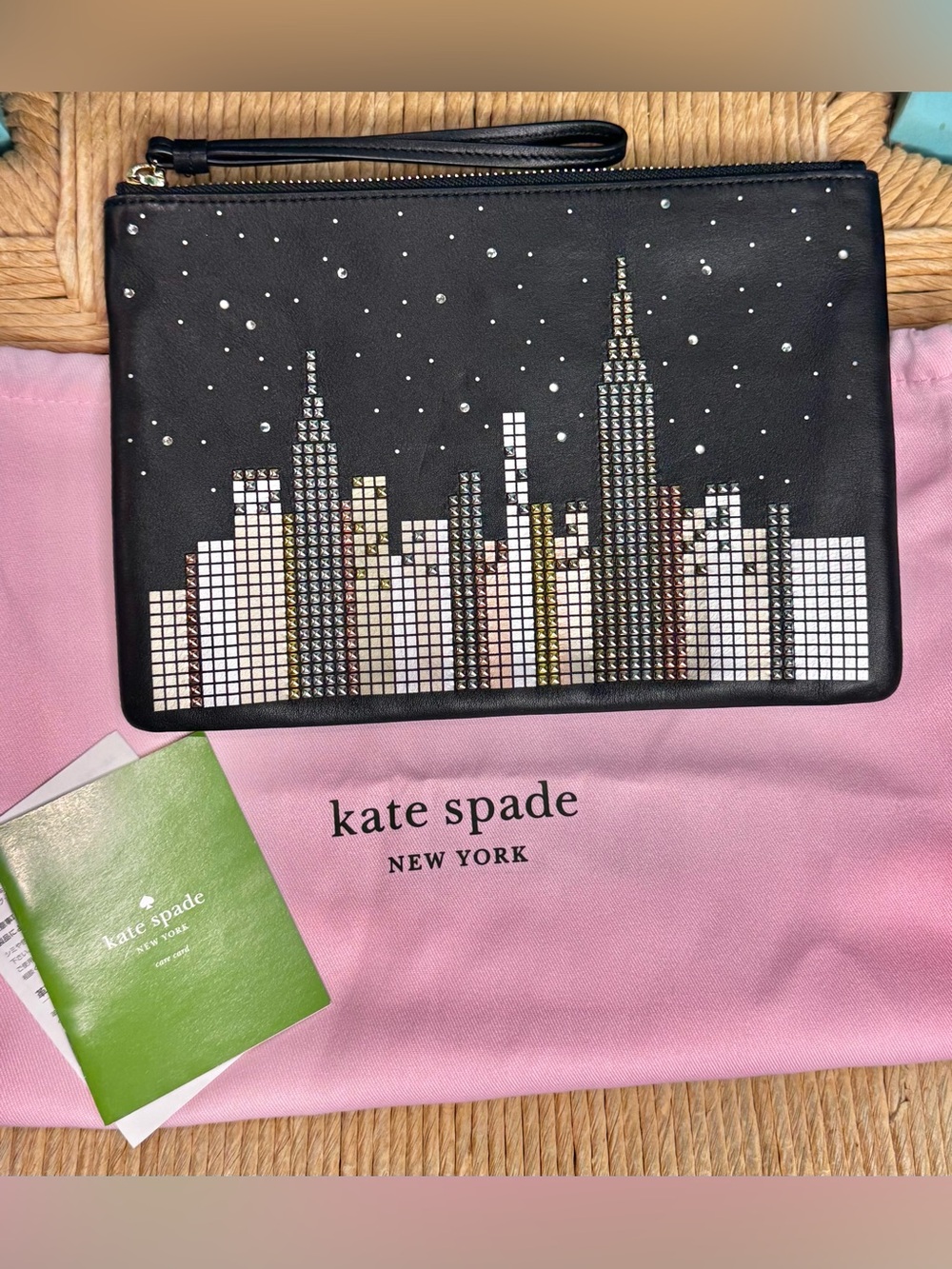 Kate Spade Glitzy Ritzy Skyline Willa clutch NEW with Dust bag